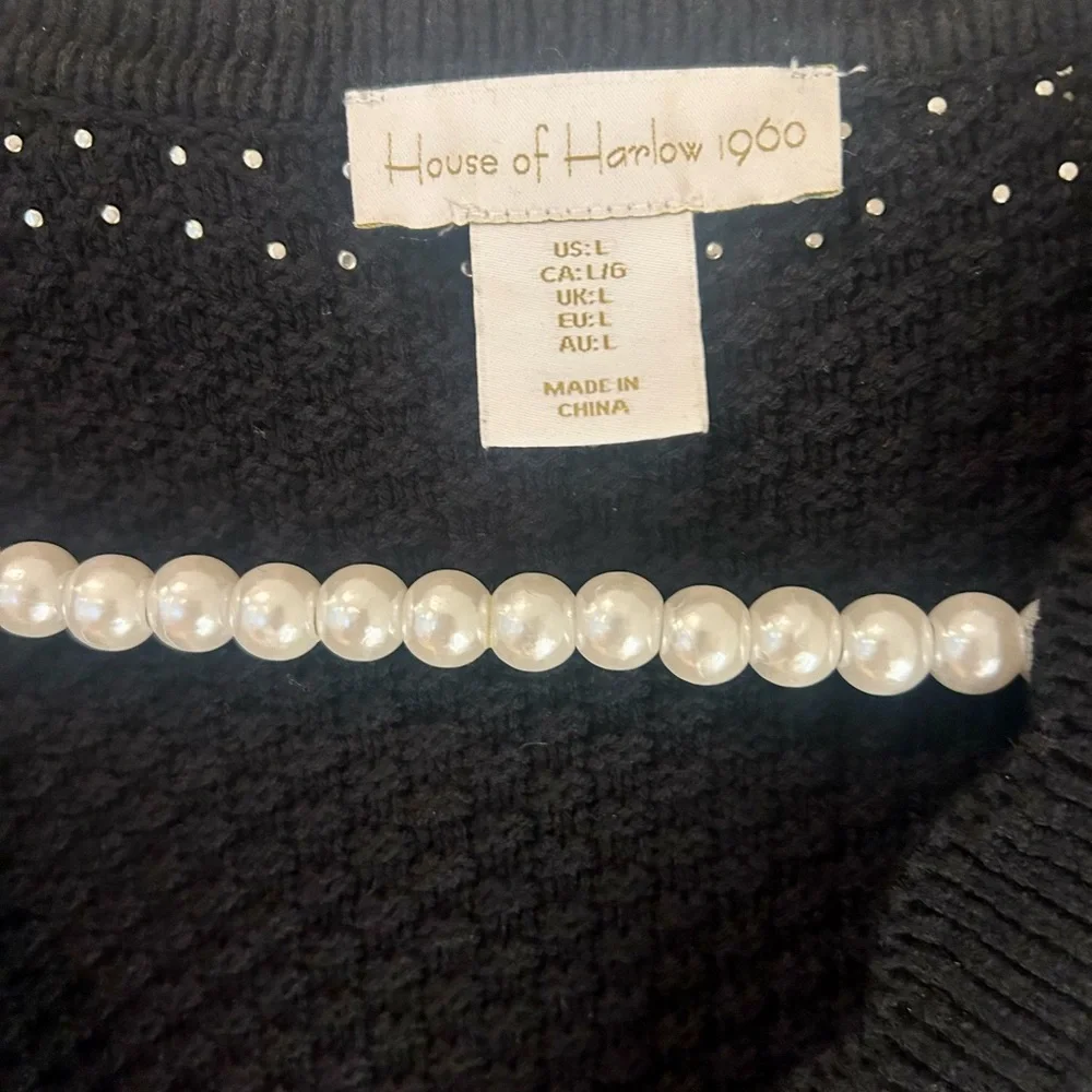 Black Cardigan with Pearl Detailing - Picture 2 of 3